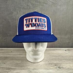 Dixxon Flannel Mens Boats Blue White Trucker Snapback Patch Hat Mesh Cap Classic